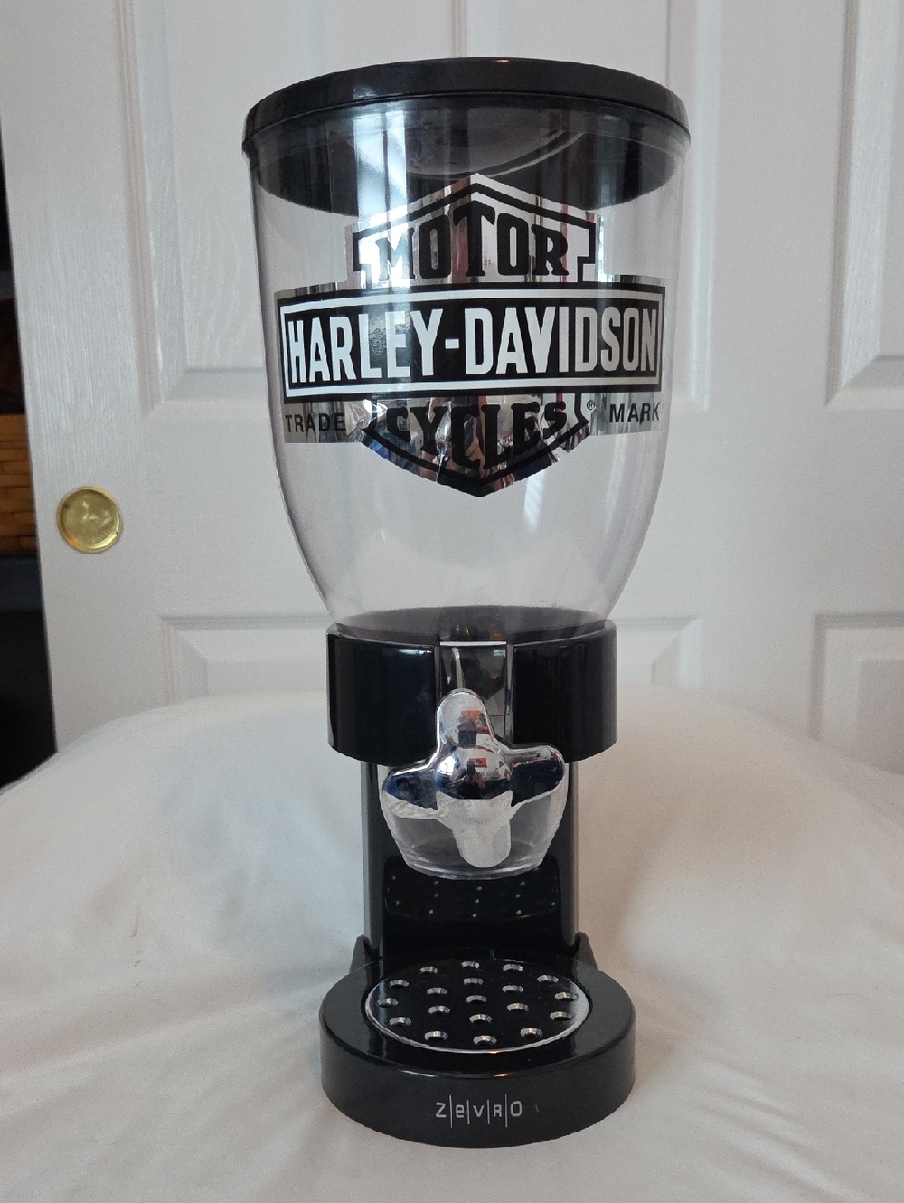 Harley-Davidson Black & Clear Plastic Countertop Dispenser